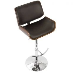 Lumisource Santi Adjustable Swivel Barstool in Cherry and Brown Faux Leather -Kitchen & Dining Furniture Sales Store LumiSource20LLC BSxxJYxxSNTxxCHxxBNxxxx7xxxxe141a2