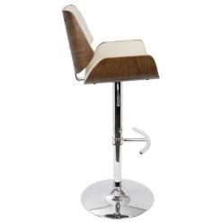 Lumisource Santi Adjustable Swivel Barstool in Walnut and Cream Faux Leather -Kitchen & Dining Furniture Sales Store LumiSource20LLC BSxxJYxxSNTxxWLxxCRxxxx3xxxx19ba84