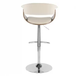 Lumisource Vintage Mod Adjustable Swivel Barstool in Walnut and Cream Fabric -Kitchen & Dining Furniture Sales Store LumiSource20LLC BSxxJYxxVMOxxWLxxCxxxx5xxxxb6a767