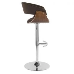 Lumisource Vintage Mod Adjustable Swivel Barstool in Walnut and Espresso Fabric -Kitchen & Dining Furniture Sales Store LumiSource20LLC BSxxJYxxVMOxxWLxxExxxx3xxxx3b5c44