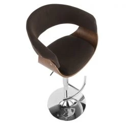 Lumisource Vintage Mod Adjustable Swivel Barstool in Walnut and Espresso Fabric -Kitchen & Dining Furniture Sales Store LumiSource20LLC BSxxJYxxVMOxxWLxxExxxx7xxxx85f155