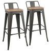 Lumisource Oregon Low Back Barstool in Grey and Brown, PK 2 -Kitchen & Dining Furniture Sales Store LumiSource20LLC BSxxLBORxxGYxxBN2Bxxxx1xxxxaa1243