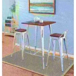 Lumisource Oregon Low Back Barstool in Vintage White and Espresso, PK 2 -Kitchen & Dining Furniture Sales Store LumiSource20LLC BSxxLBORxxVWxxE2Bxxxx10xxxx0ec883