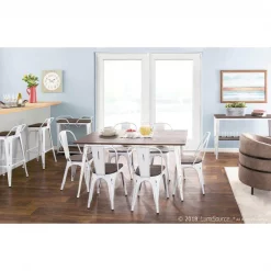 Lumisource Oregon Low Back Barstool in Vintage White and Espresso, PK 2 -Kitchen & Dining Furniture Sales Store LumiSource20LLC BSxxLBORxxVWxxE2Bxxxx11xxxxcf614b