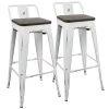 Lumisource Oregon Low Back Barstool in Vintage White and Espresso, PK 2 -Kitchen & Dining Furniture Sales Store LumiSource20LLC BSxxLBORxxVWxxE2Bxxxx1xxxx88d65e