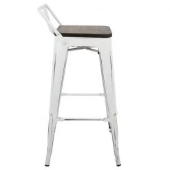 Lumisource Oregon Low Back Barstool in Vintage White and Espresso, PK 2 -Kitchen & Dining Furniture Sales Store LumiSource20LLC BSxxLBORxxVWxxE2Bxxxx3xxxx301d36