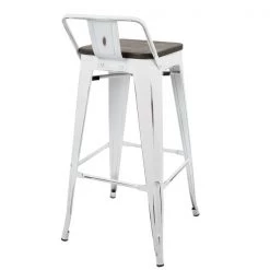 Lumisource Oregon Low Back Barstool in Vintage White and Espresso, PK 2 -Kitchen & Dining Furniture Sales Store LumiSource20LLC BSxxLBORxxVWxxE2Bxxxx4xxxx01c982