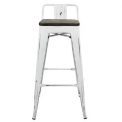 Lumisource Oregon Low Back Barstool in Vintage White and Espresso, PK 2 -Kitchen & Dining Furniture Sales Store LumiSource20LLC BSxxLBORxxVWxxE2Bxxxx6xxxxd86e26