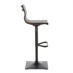 Lumisource Masters Barstool in Black Metal and Grey Faux Leather -Kitchen & Dining Furniture Sales Store LumiSource20LLC BSxxMASTERxxBKGYxxxx2xxxx821f79