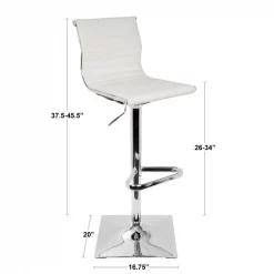 Lumisource Masters Barstool in Black Metal and White Faux Leather -Kitchen & Dining Furniture Sales Store LumiSource20LLC BSxxMASTERxxBKWxxDIMxx7478ac