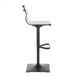 Lumisource Masters Barstool in Black Metal and White Faux Leather -Kitchen & Dining Furniture Sales Store LumiSource20LLC BSxxMASTERxxBKWxxxx2xxxx5001e1