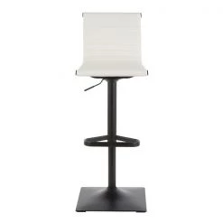 Lumisource Masters Barstool in Black Metal and White Faux Leather -Kitchen & Dining Furniture Sales Store LumiSource20LLC BSxxMASTERxxBKWxxxx5xxxx154456