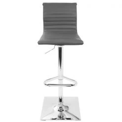 Lumisource Masters Adjustable Swivel Barstool in Grey Faux Leather -Kitchen & Dining Furniture Sales Store LumiSource20LLC BSxxMASTERxxGYxxxx5xx