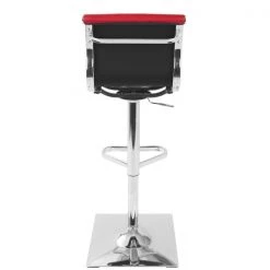 Lumisource Masters Adjustable Swivel Barstool in Red Faux Leather -Kitchen & Dining Furniture Sales Store LumiSource20LLC BSxxMASTERxxRxxxx4xxxx3fe7eb