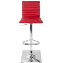Lumisource Masters Adjustable Swivel Barstool in Red Faux Leather -Kitchen & Dining Furniture Sales Store LumiSource20LLC BSxxMASTERxxRxxxx5xxxx6587ea