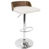 Lumisource Maya Adjustable Swivel Barstool in Walnut Wood and Cream Fabric -Kitchen & Dining Furniture Sales Store LumiSource20LLC BSxxMAYAxxWLxxCRxxxx2xxxx505137