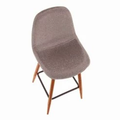 Lumisource Pebble Barstool in Walnut Metal and Light Grey Fabric, PK 2 -Kitchen & Dining Furniture Sales Store LumiSource20LLC BSxxPEBxxWLxxLGY2xxxx7xxxx248b7f