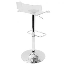 Lumisource Pride Adjustable Swivel Barstool in Clear Acrylic -Kitchen & Dining Furniture Sales Store LumiSource20LLC BSxxPRIDExxCLxxxx3xx