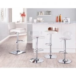 Lumisource Pride Adjustable Swivel Barstool in Clear Acrylic -Kitchen & Dining Furniture Sales Store LumiSource20LLC BSxxPRIDExxCLxxxx7xxxxd2a7c0