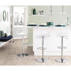 Lumisource Pride Adjustable Swivel Barstool in Clear Acrylic -Kitchen & Dining Furniture Sales Store LumiSource20LLC BSxxPRIDExxCLxxxx8xxxx724741