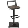 Lumisource Samurai Adjustable Swivel Barstool in Black and Espresso