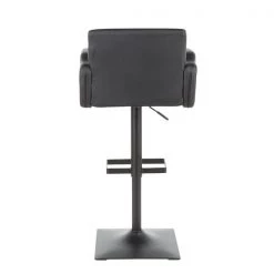 Lumisource Sergio Bar Stool with Black Metal and Black Faux Leather -Kitchen & Dining Furniture Sales Store LumiSource20LLC BSxxSERGIOxxBKBKxxxx4xxxx3c7bae