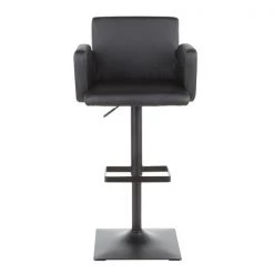 Lumisource Sergio Bar Stool with Black Metal and Black Faux Leather -Kitchen & Dining Furniture Sales Store LumiSource20LLC BSxxSERGIOxxBKBKxxxx5xxxx41b0b1