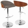 Lumisource Shiraz Adjustable Swivel Barstool in Walnut and Grey -Kitchen & Dining Furniture Sales Store LumiSource20LLC BSxxSHRZxxWLxxGYxxxx1xxxxdffd01