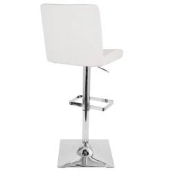 Lumisource Captain Adjustable Swivel Barstool in White Faux Leather -Kitchen & Dining Furniture Sales Store LumiSource20LLC BSxxTWxxCAPTNxxWxxxx3xxxx35013d
