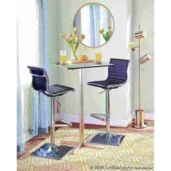 Lumisource Masters Adjustable Swivel Barstool in Black Faux Leather -Kitchen & Dining Furniture Sales Store LumiSource20LLC BSxxTWxxMASTERxxBKxxxx10xxxx3fbfe1