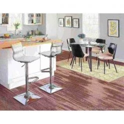 Lumisource Mirage Adjustable Swivel Barstool in White -Kitchen & Dining Furniture Sales Store LumiSource20LLC BSxxTWxxMIRAGExxWxxxx8xxxxcf5a30
