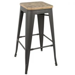 Lumisource Oregon Stackable Barstool in Grey and Brown, PK 2 -Kitchen & Dining Furniture Sales Store LumiSource20LLC BSxxTWxxORxxBNxxGY2xxxx2xxxxfebca3