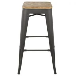 Lumisource Oregon Stackable Barstool in Grey and Brown, PK 2 -Kitchen & Dining Furniture Sales Store LumiSource20LLC BSxxTWxxORxxBNxxGY2xxxx5xxxx9cec84