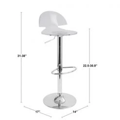 Lumisource Venti Adjustable Swivel Barstool in Clear Acrylic -Kitchen & Dining Furniture Sales Store LumiSource20LLC BSxxTWxxVENTIxxCLxxDIMxx45df0c