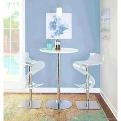 Lumisource Viva Adjustable Swivel Barstool in Clear Acrylic -Kitchen & Dining Furniture Sales Store LumiSource20LLC BSxxVIVAxxACRxxCxxxx7xxxxcbdb72