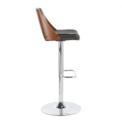 Lumisource Valencia Adjustable Swivel Barstool in Walnut and Black Faux Leather -Kitchen & Dining Furniture Sales Store LumiSource20LLC BSxxVLNCIxxWLxxBKxxxx2xxxx9930e5