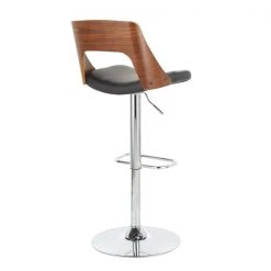 Lumisource Valencia Adjustable Swivel Barstool in Walnut and Black Faux Leather -Kitchen & Dining Furniture Sales Store LumiSource20LLC BSxxVLNCIxxWLxxBKxxxx3xxxx8af291