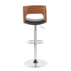 Lumisource Valencia Adjustable Swivel Barstool in Walnut and Black Faux Leather -Kitchen & Dining Furniture Sales Store LumiSource20LLC BSxxVLNCIxxWLxxBKxxxx4xxxx7ea261