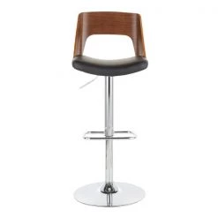 Lumisource Valencia Adjustable Swivel Barstool in Walnut and Black Faux Leather -Kitchen & Dining Furniture Sales Store LumiSource20LLC BSxxVLNCIxxWLxxBKxxxx5xxxx2e56e2