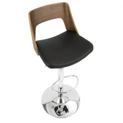 Lumisource Valencia Adjustable Swivel Barstool in Walnut and Black Faux Leather -Kitchen & Dining Furniture Sales Store LumiSource20LLC BSxxVLNCIxxWLxxBKxxxx7xxxxfbbbcb