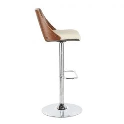Lumisource Valencia Adjustable Swivel Barstool in Walnut and Cream Faux Leather -Kitchen & Dining Furniture Sales Store LumiSource20LLC BSxxVLNCIxxWLxxCRxxxx2xxxx1291c6