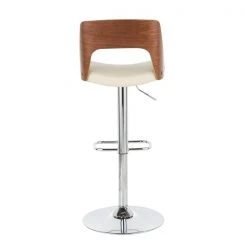Lumisource Valencia Adjustable Swivel Barstool in Walnut and Cream Faux Leather -Kitchen & Dining Furniture Sales Store LumiSource20LLC BSxxVLNCIxxWLxxCRxxxx4xxxx5e0c82