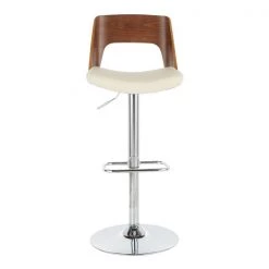 Lumisource Valencia Adjustable Swivel Barstool in Walnut and Cream Faux Leather -Kitchen & Dining Furniture Sales Store LumiSource20LLC BSxxVLNCIxxWLxxCRxxxx5xxxx1847da