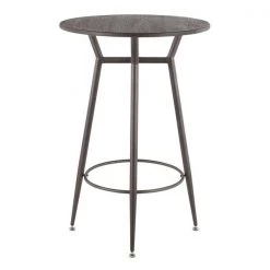 Lumisource Clara Round Bar Table in Antique Metal with Espresso Bamboo -Kitchen & Dining Furniture Sales Store LumiSource20LLC BTxxCLARARNxxANExxxx2xxxxf77cf4
