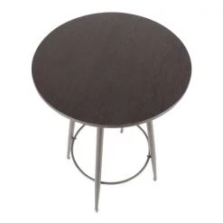 Lumisource Clara Round Bar Table in Antique Metal with Espresso Bamboo -Kitchen & Dining Furniture Sales Store LumiSource20LLC BTxxCLARARNxxANExxxx6xxxx07e565