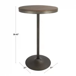 Lumisource Dakota Adjustable Bar / Dinette Table in Grey and Brown -Kitchen & Dining Furniture Sales Store LumiSource20LLC BTxxDAKxxGYxxBNxxDIMxx4fd297