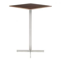 Lumisource Fuji Square Bar Table in Stainless Steel with Walnut Wood Top -Kitchen & Dining Furniture Sales Store LumiSource20LLC BTxxFUJISQxxSSxxWLxxxx2xxxx2e89b2