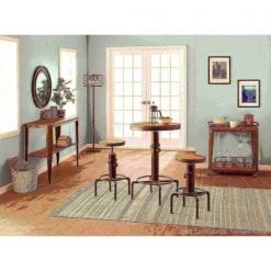 Lumisource Hydra Bar Table in Vintage Antique Metal and Brown Bamboo -Kitchen & Dining Furniture Sales Store LumiSource20LLC BTxxHYDRAxxANxxBNxxxx8xxxx1fa7df