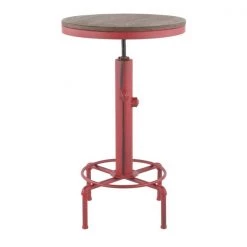 Lumisource Hydra Bar Table in Vintage Red Metal and Brown Bamboo -Kitchen & Dining Furniture Sales Store LumiSource20LLC BTxxHYDRAxxRxxBNxxxx2xxxx7f1ddb