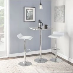 Lumisource Bistro Adjustable Square Bar Table in Silver -Kitchen & Dining Furniture Sales Store LumiSource20LLC BTxxTLBISTRO23SQxxxx11xxxxcdd203